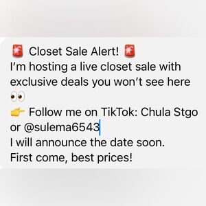 Live Closet Sale Announcement